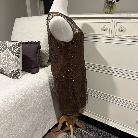 Max Studio Brown Sequin & Lace Dress - Picture 2 of 4